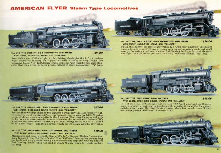 American Flyer Trains 1955, page 31 A.C. Gilbert Catalog Archive